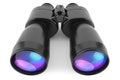 Black binoculars on white background Royalty Free Stock Photo