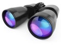 Black binoculars on white background Royalty Free Stock Photo