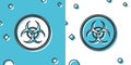 Black Biohazard symbol icon isolated on blue and white background. Random dynamic shapes. Vector Illustration Royalty Free Stock Photo