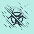 Black Biohazard symbol icon isolated on green background. Glitch style. Vector Royalty Free Stock Photo