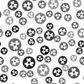 Black Biohazard symbol icon isolated seamless pattern on white background. Vector Royalty Free Stock Photo