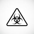 Black biohazard symbol inside a black triangle on a white background Royalty Free Stock Photo