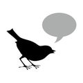 Black bird with speech bubble Royalty Free Stock Photo