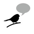 Black bird with speech bubble Royalty Free Stock Photo