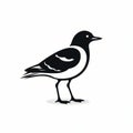 Eye-catching Black And White Bird Illustration In Duckcore Style