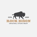 Black Bison Original Meat Logo Design Template