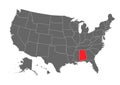 Black blank Alabama state map. Flat icon symbol vector illustration