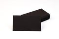 black blank business cards on white background. stack