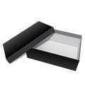 Black blank Cardboard Package Box Opened Royalty Free Stock Photo