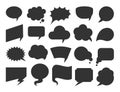 Black blank comic speech bubbles flat web icon set Royalty Free Stock Photo