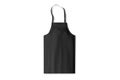 Black blank kitchen cotton apron mockup isolated on white background. Royalty Free Stock Photo