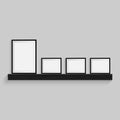 Black blank picture. Frame template poster. Picture frame set. Vector Royalty Free Stock Photo