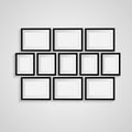 Black blank picture. Frame template poster. Picture frame set. Vector Royalty Free Stock Photo