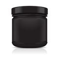 Black Blank Plastic Jar. Sport Nutrition, Whey Protein or Gainer