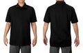 Black blank polo t shirt on a young man isolated on white background. Front and back view with clipping path Royalty Free Stock Photo