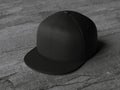 Black blank snapback. 3d rendering