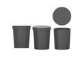 Black blank Tub Food Plastic Container packaging with clipping