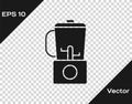 Black Blender icon isolated on transparent background. Kitchen electric stationary blender with bowl. Cooking smoothies