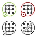 Black Blockchain technology icon isolated on white background. Cryptocurrency data. Abstract geometric block chain