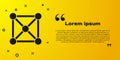 Black Blockchain technology icon isolated on yellow background. Cryptocurrency data. Abstract geometric block chain