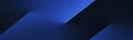 Black blue abstract background. Geometric. 3d. Lines, stripes. Gradient. Light, glow. Metallic. Minimal. Web banner. Royalty Free Stock Photo