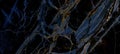 Black blue abstract marble granite natural stone tile texture background banner panorama Royalty Free Stock Photo
