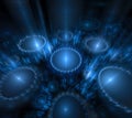 Black and blue background. Circles with blurred rays. Slight mot Royalty Free Stock Photo