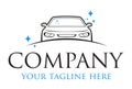 Black and Blue Color Shiny Automotive Car Wash Logo Design Royalty Free Stock Photo