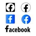 black and blue facebook icon