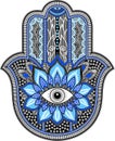 Black and blue hamsa design