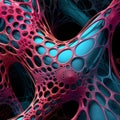 Complex 3d Artwork With Pink And Red In Infinity Nets Style