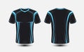 Black and blue layout e-sport t-shirt design template Royalty Free Stock Photo