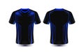 Black and blue layout e-sport t-shirt design template Royalty Free Stock Photo