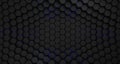 Black and blue metal hexagons abstract background, 3d render Royalty Free Stock Photo