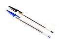 Black and blue pallpoint pens