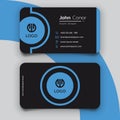 Black and blue professional creative business card template. Stationery design name card vector template Royalty Free Stock Photo