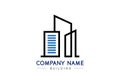 Black and blue real building logo on white background, Creative brand business company