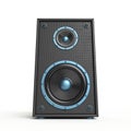 Black and blue speaker Front view 3D Royalty Free Stock Photo