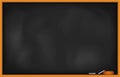 realistic black or green chalkboard in wooden frame isolated..