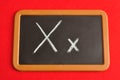 A black board with the alphabet letter X