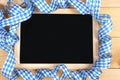 Black board with bavarian girland