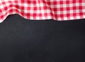 Black board picnic cloth menu recipe background. Royalty Free Stock Photo