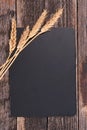 Black board and wheat Royalty Free Stock Photo