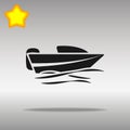 Black Boat powerboat Icon button logo symbol concept high quality