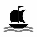 Black boat silhouette vector