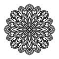 Black bohemian daisy flower mandala. Mendy ornamental decorative element. Royalty Free Stock Photo