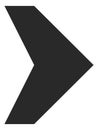 Black bold arrowhead. Road direction symbol. Navigation icon