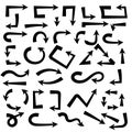 Black bold arrows. Set of symbols Royalty Free Stock Photo
