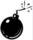 Black bomb icon, with burning wick