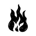 Black bonfire logo sign vector art illustration